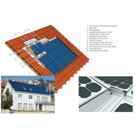 Système de montage pour le système de toiture toit en pente Solrif